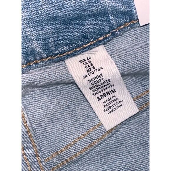 New with tags size 8 H&M jeans SKINNY High Waist COUPE MOULANTS  legs JEAN Pants - Picture 5 of 10